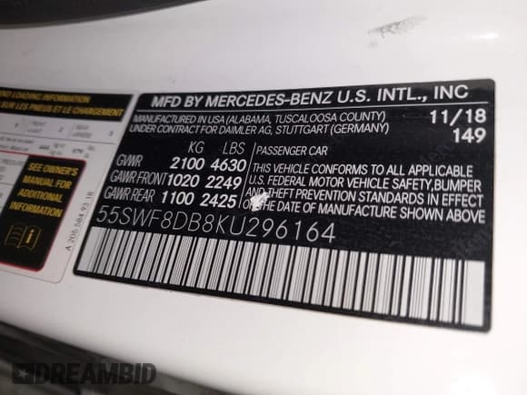 ✅ 2019 Mercedes-Benz C 300 • VIN: 55SWF8DB8KU296164 • Lot: 43369087. Wystawiony na IAAI z przebiegiem 110 611 mil. Bezpłatny archiwum sprzedaży aukcyjnych z USA i szczegółowy raport historii pojazdu na DreamBid. Zdjęcie 9.