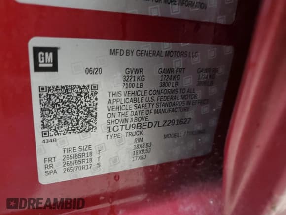 ✅ 2020 GMC Sierra 1500 SLE • VIN: 1GTU9BED7LZ291627 • Лот: 70928095. Опубликован ранее на Copart с пробегом 193 324 миль. Бесплатный доступ к архиву аукционных продаж из США и подробный отчёт об истории автомобиля на DreamBid. Изображение 12.