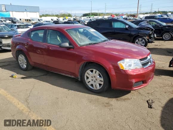 2014 Dodge Avenger SE z VIN 1C3CDZABXEN190510, wystawiony jako Copart lot #72287404 z przebiegiem 40 507 mil mil oraz Czysty tytuł • Clean title. Historia ofert i sprzedaży dostępna na DreamBid. Obrazek 4.