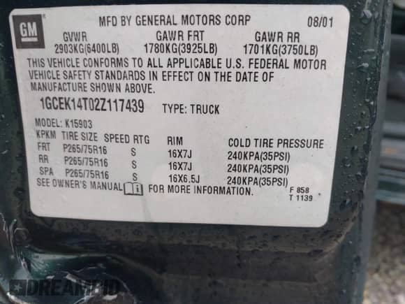 2002 Chevrolet Silverado 1500 LS with VIN 1GCEK14T02Z117439, listed as a IAAI auction lot 42296494 with 178,074 mi miles and . Bid and sale history available at DreamBid. Image 9.