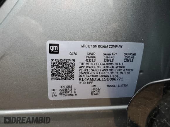 ✅ 2025 Buick Encore GX Sport Touring • VIN: KL4AMDSL1SB006771 • Lot: 54868335. Listed on Copart with 2,795 mi. Free auction sales archive from the USA and detailed vehicle history report at DreamBid. Image 13.