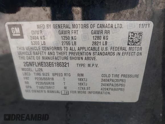 ✅ 2014 Chevrolet Equinox LTZ • VIN: 2GNFLHE33E6186321 • Lot: 43426470. Listed on IAAI with 238,007 mi. Free auction sales archive from the USA and detailed vehicle history report at DreamBid. Image 9.