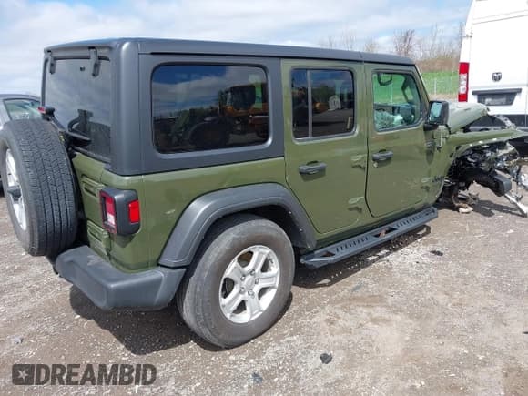 ✅ 2022 Jeep Wrangler Unlimited Sport S • VIN: 1C4HJXDG4NW176957 • Lot: 42143113. Listed on IAAI with 48,546 mi. Free auction sales archive from the USA and detailed vehicle history report at DreamBid. Image 4.