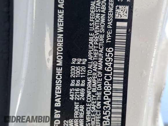 ✅ 2023 BMW 4 Series 430i • VIN: WBA53AP08PCL64956 • Лот: 69304102. Опубликован ранее на Copart с пробегом 197 миль. Бесплатный доступ к архиву аукционных продаж из США и подробный отчёт об истории автомобиля на DreamBid. Изображение 12.