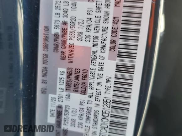 ✅ 2021 Mazda CX-9 Grand Touring • VIN: JM3TCADY0M0512851 • Lot: 68705795. Wystawiony na Copart z przebiegiem Nie podano. Bezpłatny archiwum sprzedaży aukcyjnych z USA i szczegółowy raport historii pojazdu na DreamBid. Zdjęcie 13.