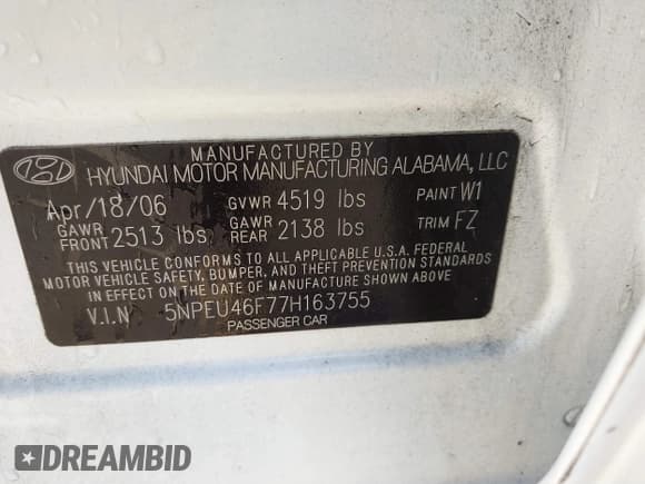 ✅ 2007 Hyundai Sonata SE • VIN: 5NPEU46F77H163755 • Лот: 41246984. Опубликован ранее на IAAI с пробегом 218 344 миль. Бесплатный доступ к архиву аукционных продаж из США и подробный отчёт об истории автомобиля на DreamBid. Изображение 9.