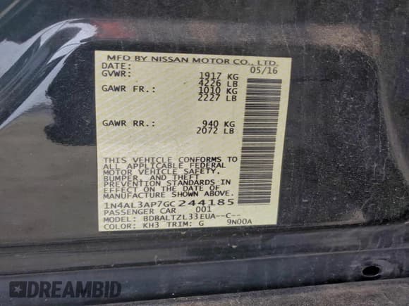 ✅ 2016 Nissan Altima SL • VIN: 1N4AL3AP7GC244185 • Лот: 94141565. Опубликован ранее на Copart с пробегом 62 710 миль. Бесплатный доступ к архиву аукционных продаж из США и подробный отчёт об истории автомобиля на DreamBid. Изображение 12.