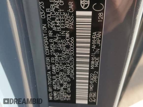 2023 Toyota Prius XSE Premium with VIN JTDACACU3P3000566, listed as a Copart auction lot 86867635 with 17,411 mi miles and Salvage title. Bid and sale history available at DreamBid. Image 13.