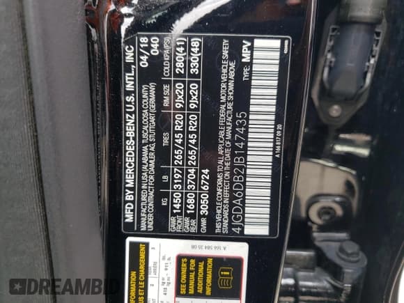 ✅ 2018 Mercedes-Benz GLE 550e • VIN: 4JGDA6DB2JB147435 • Lot: 48280873. Listed on Copart with 26,242 mi. Free auction sales archive from the USA and detailed vehicle history report at DreamBid. Image 14.