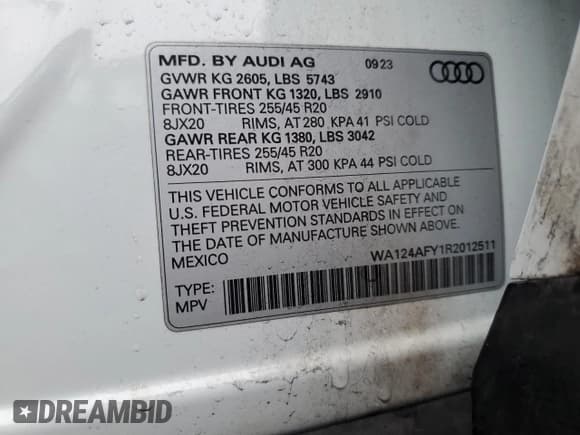 ✅ 2024 Audi SQ5 Sportback Premium Plus • VIN: WA124AFY1R2012511 • Lot: 48976085. Listed on Copart with 9,197 mi. Free auction sales archive from the USA and detailed vehicle history report at DreamBid. Image 14.