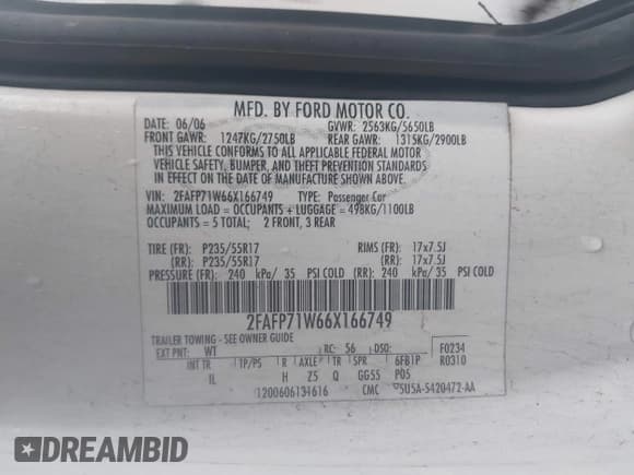 ✅ 2006 Ford Police Interceptor • VIN: 2FAFP71W66X166749 • Лот: 41717158. Опубликован ранее на IAAI с пробегом 141 607 миль. Бесплатный доступ к архиву аукционных продаж из США и подробный отчёт об истории автомобиля на DreamBid. Изображение 9.