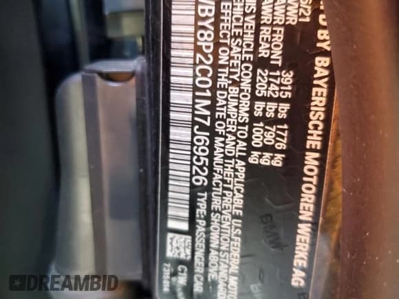 ✅ 2021 BMW i3 • VIN: WBY8P2C01M7J69526 • Лот: 37955244. Опубликован ранее на Copart с пробегом 26 790 миль. Бесплатный доступ к архиву аукционных продаж из США и подробный отчёт об истории автомобиля на DreamBid. Изображение 12.