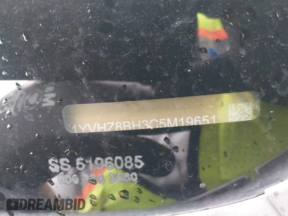 ✅ 2012 Mazda 6 i Sport • VIN: 1YVHZ8BH3C5M19651 • Lot: 43694089. Listed on IAAI with 143,204 mi. Free auction sales archive from the USA and detailed vehicle history report at DreamBid. Image 9.