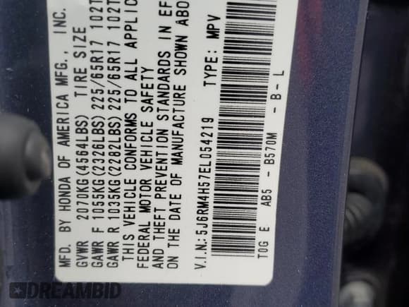 ✅ 2014 Honda CR-V EX • VIN: 5J6RM4H57EL054219 • Лот: 92357655. Опубликован ранее на Copart с пробегом 148 025 миль. Бесплатный доступ к архиву аукционных продаж из США и подробный отчёт об истории автомобиля на DreamBid. Изображение 13.