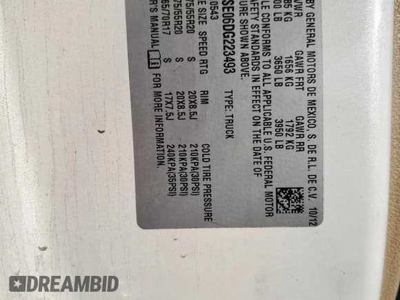 ✅ 2013 Chevrolet Silverado 1500 LT • VIN: 3GCPCSE06DG223493 • Lot: 71250535. Listed on Copart with 257,115 mi. Free auction sales archive from the USA and detailed vehicle history report at DreamBid. Image 12.