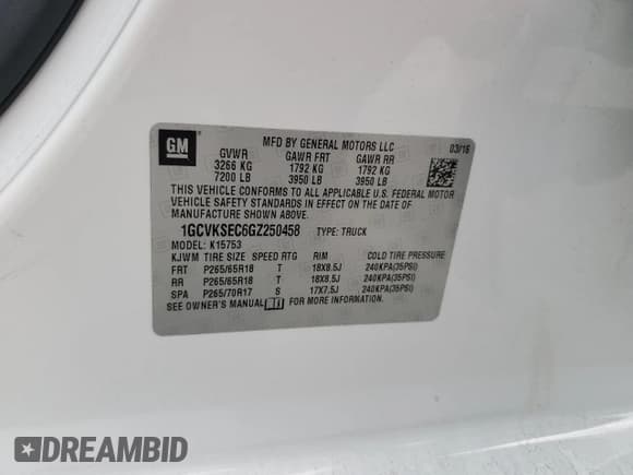 ✅ 2016 Chevrolet Silverado 1500 LTZ • VIN: 1GCVKSEC6GZ250458 • Лот: 70223625. Опубликован ранее на Copart с пробегом 169 693 миль. Бесплатный доступ к архиву аукционных продаж из США и подробный отчёт об истории автомобиля на DreamBid. Изображение 12.