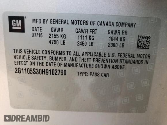 ✅ 2017 Chevrolet Impala LT • VIN: 2G1105S30H9102790 • Лот: 68887974. Опубликован ранее на Copart с пробегом 160 432 миль. Бесплатный доступ к архиву аукционных продаж из США и подробный отчёт об истории автомобиля на DreamBid. Изображение 13.