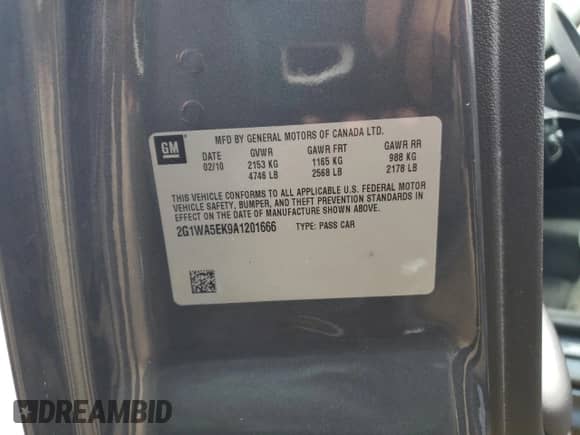 ✅ 2010 Chevrolet Impala LS • VIN: 2G1WA5EK9A1201666 • Lot: 69269194. Wystawiony na Copart z przebiegiem 75 514 mil mil. Skorzystaj z bezpłatnego archiwum sprzedaży aukcyjnych z USA i zobacz szczegółowy raport historii pojazdu na DreamBid. Zdjęcie 12.