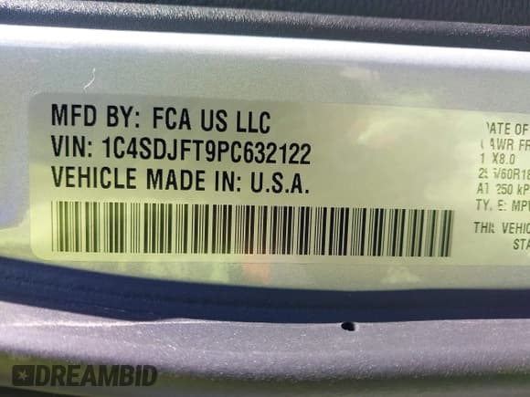 ✅ 2023 Dodge Durango Pursuit • VIN: 1C4SDJFT9PC632122 • Lot: 41918717. Wystawiony na IAAI z przebiegiem 5 412 mil. Bezpłatny archiwum sprzedaży aukcyjnych z USA i szczegółowy raport historii pojazdu na DreamBid. Zdjęcie 9.