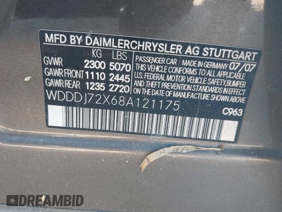 ✅ 2008 Mercedes-Benz CLS 550 • VIN: WDDDJ72X68A121175 • Lot: 43897334. Listed on IAAI with 91,614 mi. Free auction sales archive from the USA and detailed vehicle history report at DreamBid. Image 9.