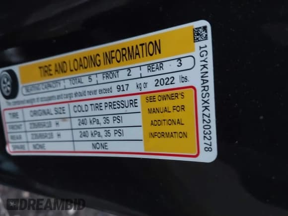 ✅ 2019 Cadillac XT5 FWD • VIN: 1GYKNARSXKZ203278 • Лот: 41208619. Опубликован ранее на IAAI с пробегом 41 390 миль. Бесплатный доступ к архиву аукционных продаж из США и подробный отчёт об истории автомобиля на DreamBid. Изображение 9.