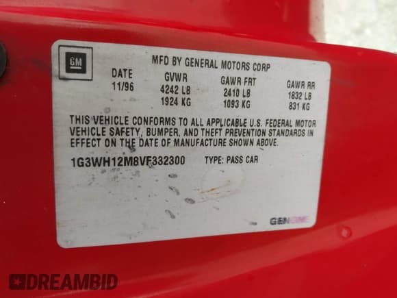 ✅ 1997 Oldsmobile Cutlass Supreme S • VIN: 1G3WH12M8VF332300 • Лот: 42703774. Опубликован ранее на IAAI с пробегом 124 249 миль. Бесплатный доступ к архиву аукционных продаж из США и подробный отчёт об истории автомобиля на DreamBid. Изображение 9.