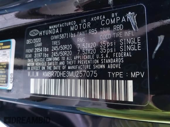 ✅ 2021 Hyundai Palisade Calligraphy • VIN: KM8R7DHE3MU257075 • Лот: 40871724. Опубликован ранее на IAAI с пробегом 55 746 миль. Бесплатный доступ к архиву аукционных продаж из США и подробный отчёт об истории автомобиля на DreamBid. Изображение 9.