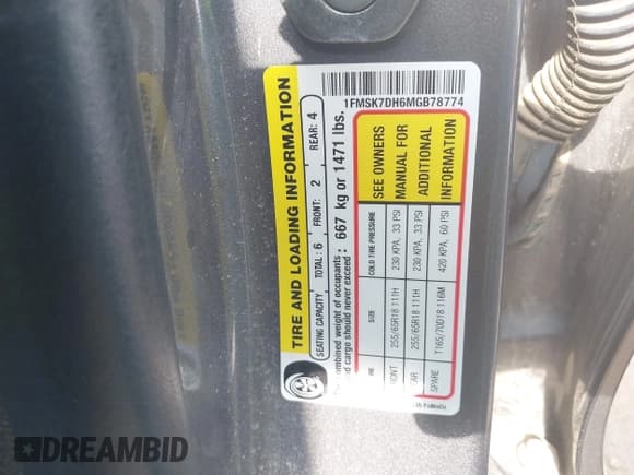 ✅ 2021 Ford Explorer XLT • VIN: 1FMSK7DH6MGB78774 • Lot: 42166613. Wystawiony na IAAI z przebiegiem 53 212 mil. Bezpłatny archiwum sprzedaży aukcyjnych z USA i szczegółowy raport historii pojazdu na DreamBid. Zdjęcie 9.