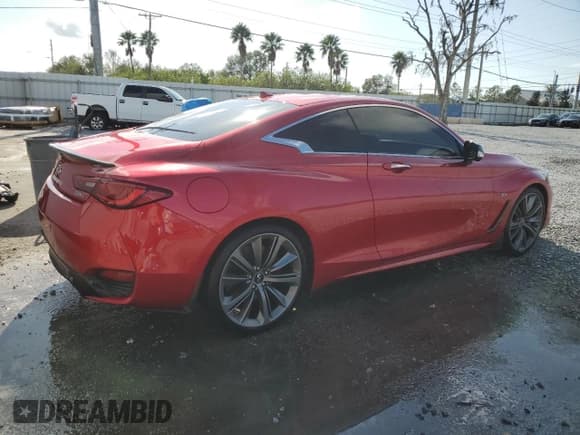 ✅ 2020 Infiniti Q60 Red Sport 400 • VIN: JN1FV7EK4LM400383 • Lot: 87031234. Listed on Copart with 26,583 mi. Free auction sales archive from the USA and detailed vehicle history report at DreamBid. Image 3.