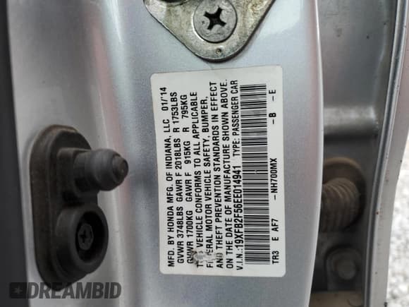 ✅ 2014 Honda Civic LX • VIN: 19XFB2F56EE014941 • Лот: 91899845. Опубликован ранее на Copart с пробегом 162 079 миль. Бесплатный доступ к архиву аукционных продаж из США и подробный отчёт об истории автомобиля на DreamBid. Изображение 12.