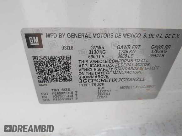 ✅ 2018 Chevrolet Silverado 1500 LT • VIN: 3GCPCREHXJG339211 • Лот: 42553890. Опубликован ранее на IAAI с пробегом 124 513 миль. Бесплатный доступ к архиву аукционных продаж из США и подробный отчёт об истории автомобиля на DreamBid. Изображение 9.