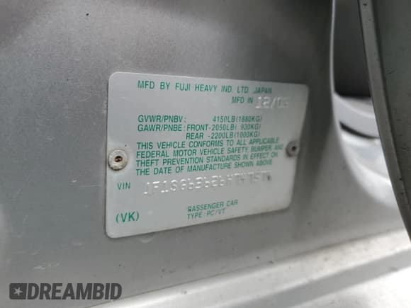 ✅ 2006 Subaru Forester X • VIN: JF1SG63626H747574 • Lot: 81847465. Listed on Copart with 153,547 mi. Free auction sales archive from the USA and detailed vehicle history report at DreamBid. Image 13.