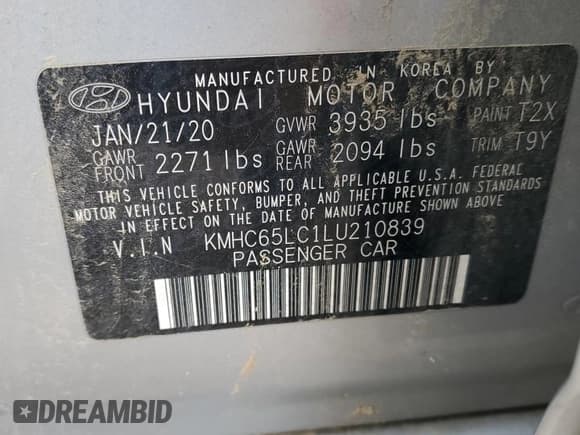 ✅ 2020 Hyundai Ioniq Blue • VIN: KMHC65LC1LU210839 • Lot: 46626885. Wystawiony na Copart z przebiegiem 122 866 mil. Bezpłatny archiwum sprzedaży aukcyjnych z USA i szczegółowy raport historii pojazdu na DreamBid. Zdjęcie 13.