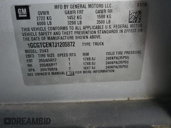 ✅ 2018 Chevrolet Colorado 4WD LT • VIN: 1GCGTCEN7J1205872 • Lot: 92025115. Listed on Copart with 67,986 mi. Free auction sales archive from the USA and detailed vehicle history report at DreamBid. Image 12.