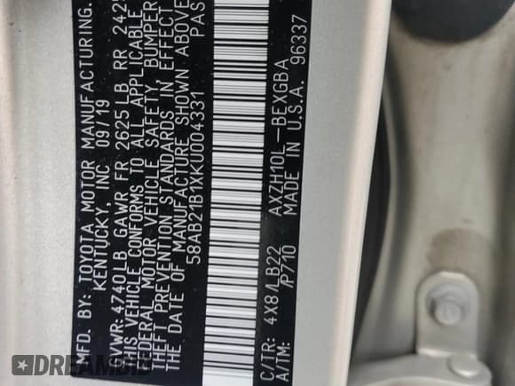 ✅ 2019 Lexus ES 300h • VIN: 58AB21B1XKU004331 • Lot: 90468795. Wystawiony na Copart z przebiegiem 37 583 mil. Bezpłatny archiwum sprzedaży aukcyjnych z USA i szczegółowy raport historii pojazdu na DreamBid. Zdjęcie 12.