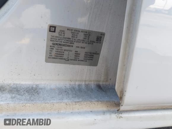 ✅ 2014 Chevrolet Silverado 1500 LT • VIN: 1GCRCREC6EZ309514 • Lot: 43147028. Listed on IAAI with 213,676 mi. Free auction sales archive from the USA and detailed vehicle history report at DreamBid. Image 9.