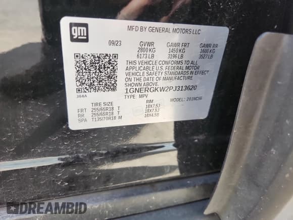 ✅ 2023 Chevrolet Traverse LT Cloth • VIN: 1GNERGKW2PJ313620 • Lot: 68240145. Listed on Copart with 67,488 mi. Free auction sales archive from the USA and detailed vehicle history report at DreamBid. Image 12.