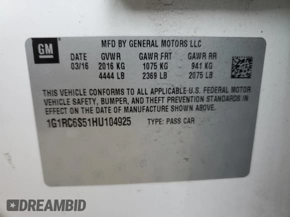 ✅ 2017 Chevrolet Volt LT • VIN: 1G1RC6S51HU104925 • Lot: 66928374. Wystawiony na Copart z przebiegiem 143 181 mil. Bezpłatny archiwum sprzedaży aukcyjnych z USA i szczegółowy raport historii pojazdu na DreamBid. Zdjęcie 12.