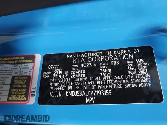 ✅ 2023 Kia Soul GT-Line • VIN: KNDJ53AU1P7193155 • Лот: 43505652. Опубликован ранее на IAAI с пробегом 32 058 миль. Бесплатный доступ к архиву аукционных продаж из США и подробный отчёт об истории автомобиля на DreamBid. Изображение 9.