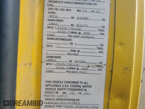 ✅ 2003 GMC Savana Commercial SRW C6Y • VIN: 1GDHG31U331901813 • Lot: 82543825. Wystawiony na Copart z przebiegiem 217 129 mil. Bezpłatny archiwum sprzedaży aukcyjnych z USA i szczegółowy raport historii pojazdu na DreamBid. Zdjęcie 12.