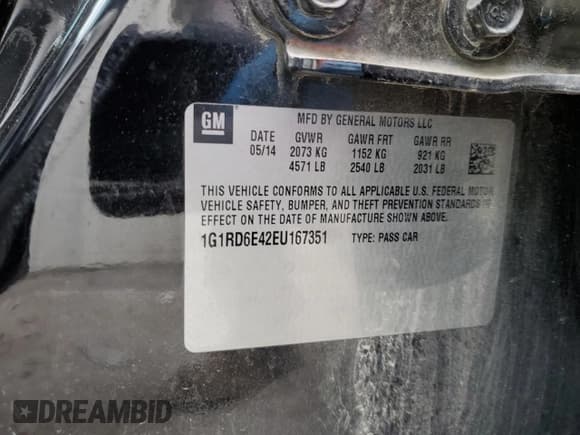 ✅ 2014 Chevrolet Volt • VIN: 1G1RD6E42EU167351 • Lot: 47156704. Wystawiony na Copart z przebiegiem 124 219 mil. Bezpłatny archiwum sprzedaży aukcyjnych z USA i szczegółowy raport historii pojazdu na DreamBid. Zdjęcie 13.