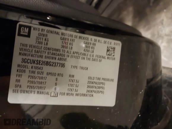 ✅ 2011 Chevrolet Silverado 1500 LT • VIN: 3GCUKSE26BG237706 • Lot: 42977372. Listed on IAAI with 146,654 mi. Free auction sales archive from the USA and detailed vehicle history report at DreamBid. Image 9.