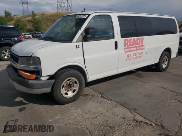 ✅ 2013 Chevrolet Express Passenger LT • VIN: 1GAZG1FG1D1121397 • Lot: 64763735. Listed on Copart with Not provided. Free auction sales archive from the USA and detailed vehicle history report at DreamBid. Image 1.
