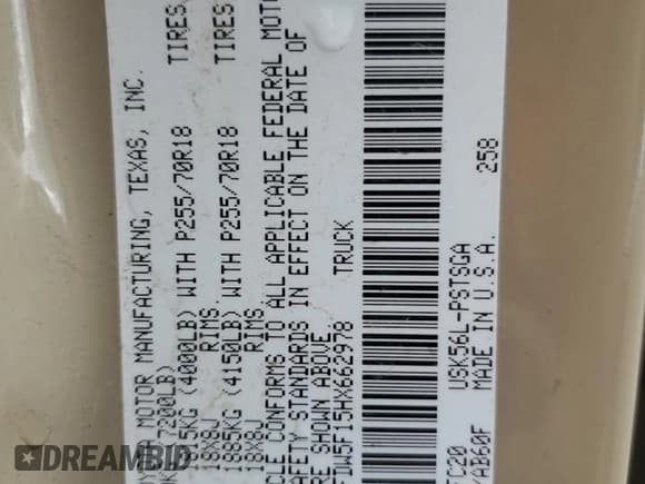 ✅ 2017 Toyota Tundra SR5 • VIN: 5TFDW5F15HX662978 • Лот: 84483965. Опубликован ранее на Copart с пробегом 201 312 миль. Бесплатный доступ к архиву аукционных продаж из США и подробный отчёт об истории автомобиля на DreamBid. Изображение 13.