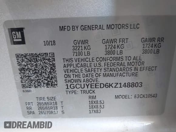 ✅ 2019 Chevrolet Silverado 1500 RST • VIN: 1GCUYEED6KZ148803 • Lot: 43494494. Wystawiony na IAAI z przebiegiem Nie podano. Bezpłatny archiwum sprzedaży aukcyjnych z USA i szczegółowy raport historii pojazdu na DreamBid. Zdjęcie 9.