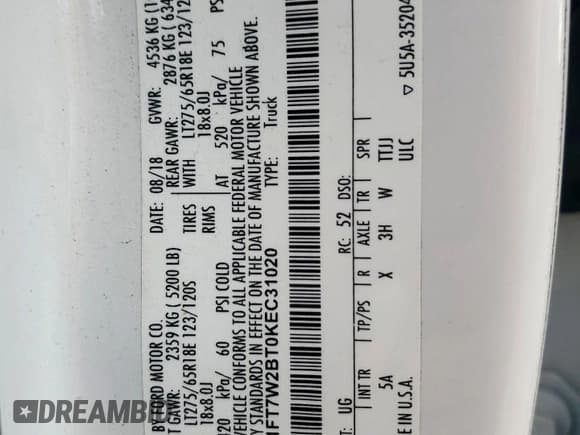 ✅ 2019 Ford F-250 XL • VIN: 1FT7W2BT0KEC31020 • Lot: 89562455. Listed on Copart with 164,542 mi. Free auction sales archive from the USA and detailed vehicle history report at DreamBid. Image 12.