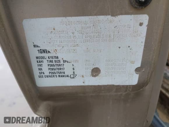 2006 Chevrolet Tahoe LS с VIN 1GNEK13Z36J148329, выставлен на аукционе IAAI как лот 41959131 с пробегом Не указан миль и . История ставок и продаж доступна на DreamBid. Изображение 9.