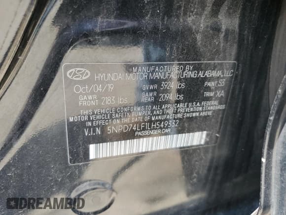 ✅ 2020 Hyundai Elantra SE • VIN: 5NPD74LF1LH549332 • Лот: 63139835. Опубликован ранее на Copart с пробегом 105 997 миль. Бесплатный доступ к архиву аукционных продаж из США и подробный отчёт об истории автомобиля на DreamBid. Изображение 12.