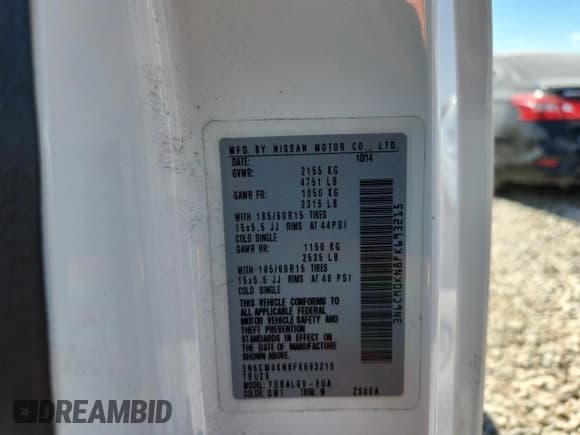 ✅ 2015 Nissan NV200 SV • VIN: 3N6CM0KN8FK693215 • Lot: 66362315. Wystawiony na Copart z przebiegiem 115 297 mil. Bezpłatny archiwum sprzedaży aukcyjnych z USA i szczegółowy raport historii pojazdu na DreamBid. Zdjęcie 13.