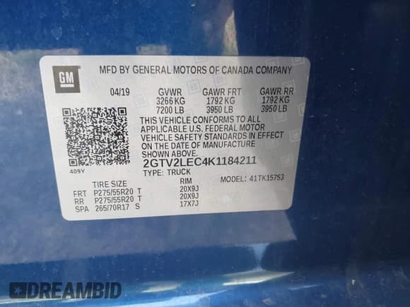 ✅ 2019 GMC Sierra 1500 • VIN: 2GTV2LEC4K1184211 • Лот: 42570210. Опубликован ранее на IAAI с пробегом 81 921 миль. Бесплатный доступ к архиву аукционных продаж из США и подробный отчёт об истории автомобиля на DreamBid. Изображение 9.